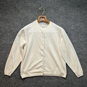 Vintage Pendleton Button Cardigan Womens Large‎ White Long Sleeve Casual Cotton